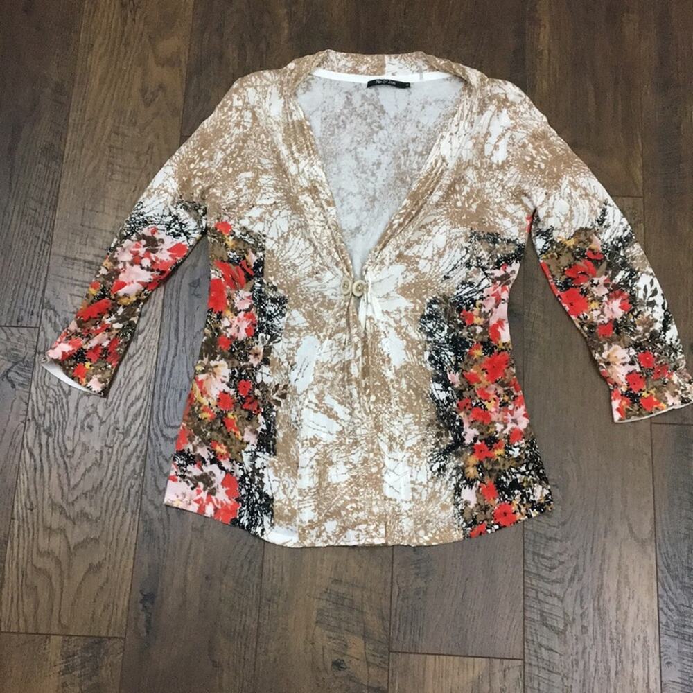 Nic + Zoe Light Abstract Floral Cardigan